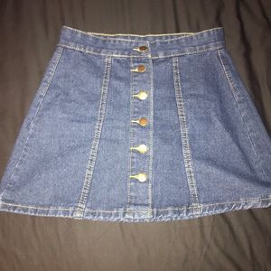 Jean Button Front Skirt